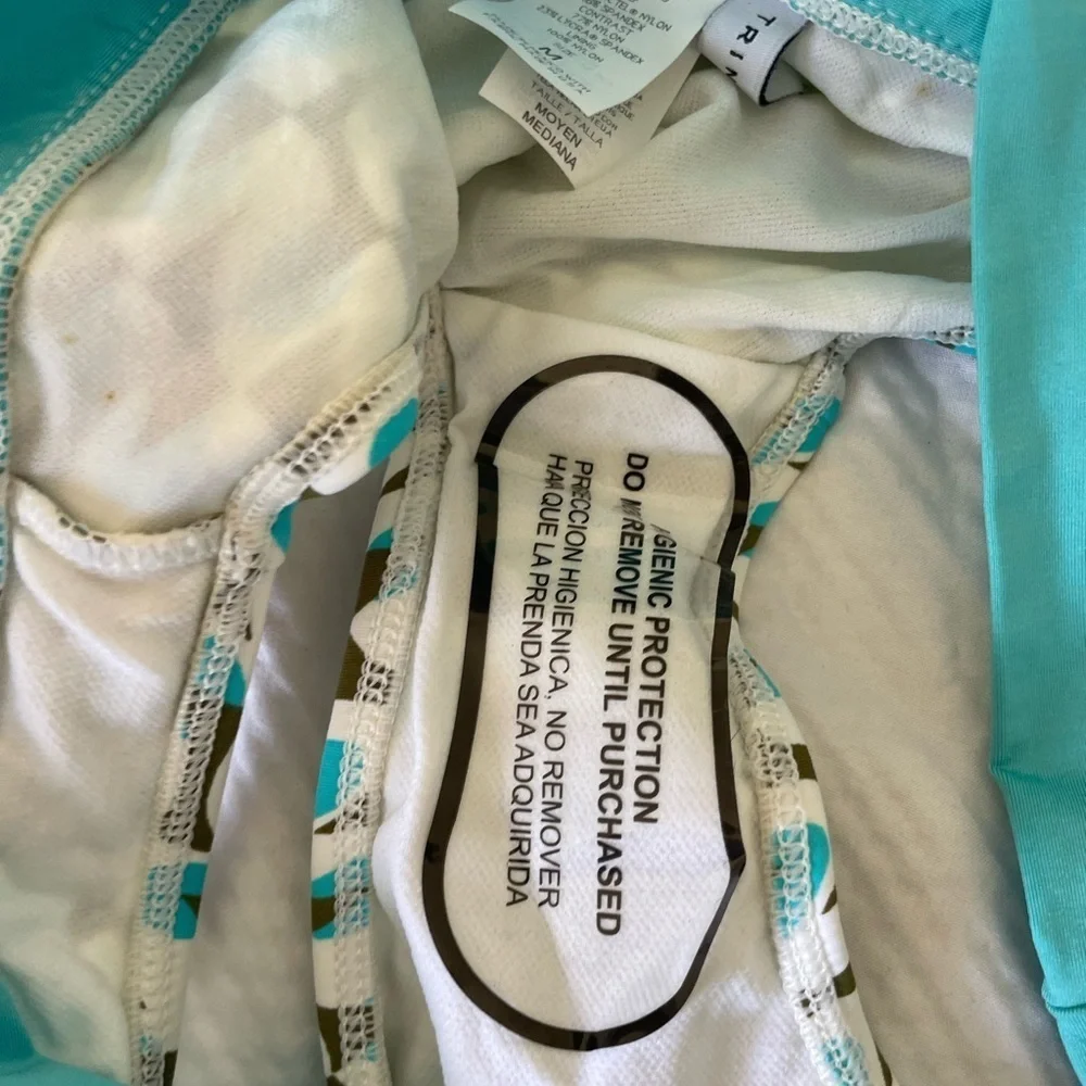 Trina Turk Aqua and Brown Wave Bikini Bottom